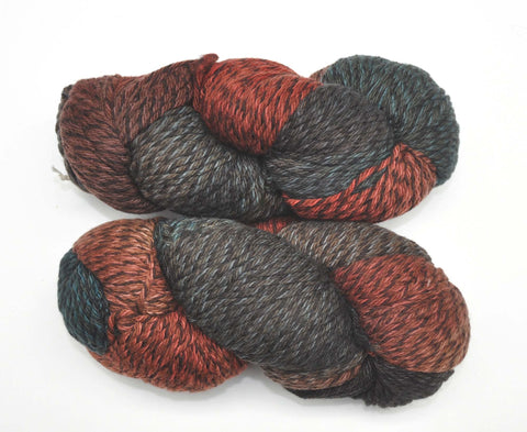 Araucania "Panguipulli" Yarn - Merino Wool, Aran Weight, 193 yards - Red, Blue, Gray & Black