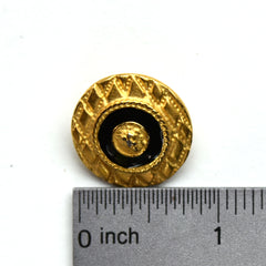 Gold shield buttons with black and gold center, with ruler
