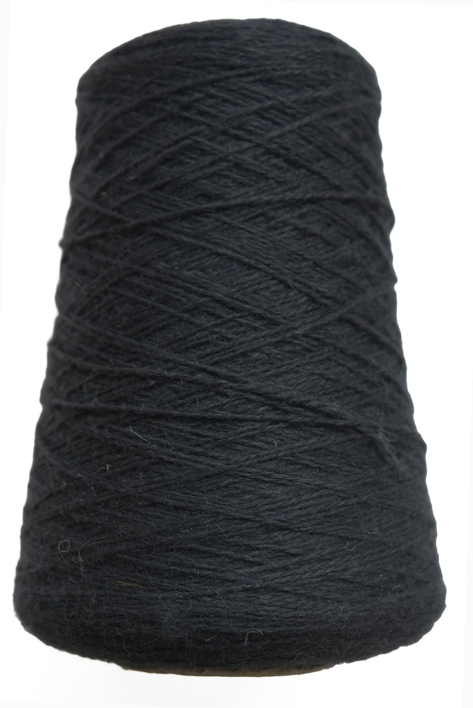Black wool weaving yarn - side view