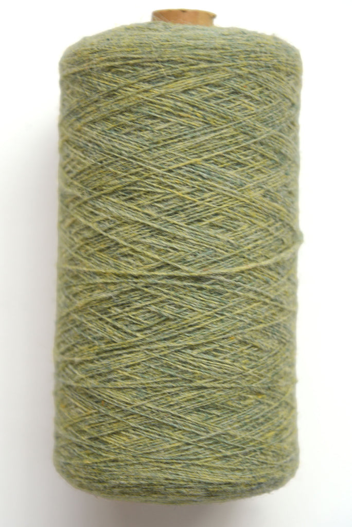 Scottish wool weaving yarn on tubes - side view
