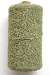 Scottish wool weaving yarn on tubes - side view