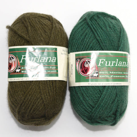 Sherwood "Furlana" Yarn - Possum / Merino Wool, Worsted Weight, 109 yards - Various Colors
