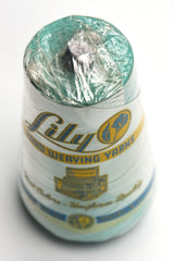 Lily 20/2 cotton yarn on a cone, wrapped in plastic - top view