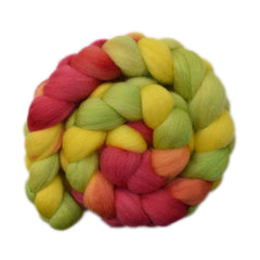 Hand painted Corriedale wool roving for spinning and felting