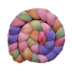 Hand  painted Galway wool roving for hand spinning and felting