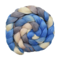 Hand painted Norwegian Lustre wool roving for hand spinning and felting