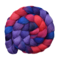 Hand painted Bergschaf wool roving for hand spinning and felting