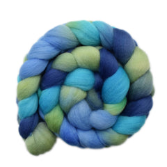 Hand painted South American wool roving for hand spinning and felting