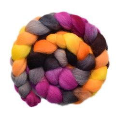 Hand painted Finn wool roving for hand spinning and felting