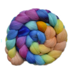 Hand painted Punta Arenas wool roving for hand spinning and felting