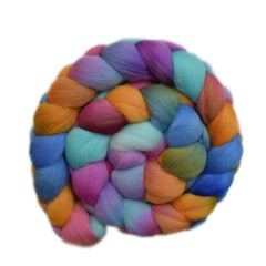 Hand painted Punta Arenas wqol roving for hand spinning and felting