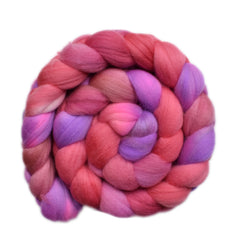 Hand painted Merino wool roving for hand spinning and felting