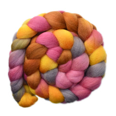Hand painted Cormo wool roving for hand spinning and felting