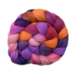 Hand painted Falkland wool roving for hand spinning and felting