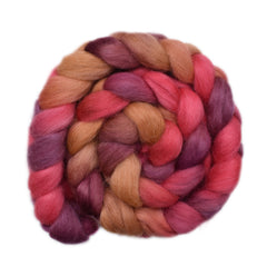 Hand painted Norwegian Lustre wool roving for hand spinning and felting