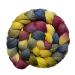 Hand painted Punta Arenas Merino wool roving for hand spinning and felting