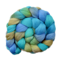 Hand painted Corriedale wool roving for spinning and felting