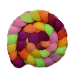 Hand painted Galway wool roving for hand spinning and felting