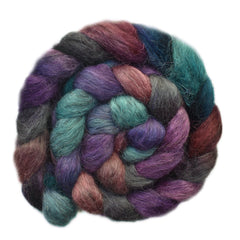 Hand painted Masham wool roving for hand spinning and felting