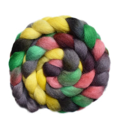 Hand painted Finn wool roving for hand spinning and felting