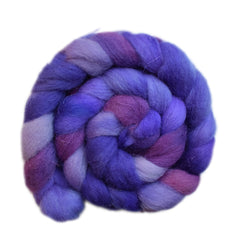 Hand painted Texel / Blackface / Lleyn wool roving for hand spinning and felting