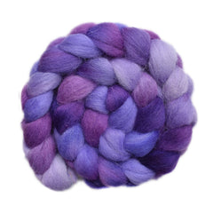 Hand painted Texel / Blackface / Lleyn wool roving for hand spinning and felting
