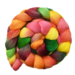 Hand painted Falkland wool roving for hand spinning and felting