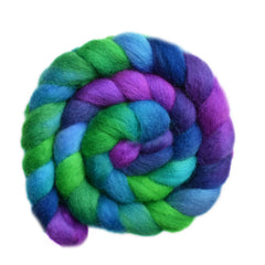 Hand painted Finn wool roving for hand spinning and felting