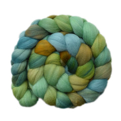 Hand painted Merino wool roving for hand spinning and felting