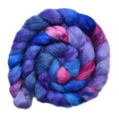 Hand painted Teeswater wool roving for hand spinning and felting