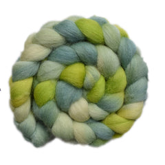 Hand painted Texel / Blackface / Lleyn wool roving for hand spinning and felting