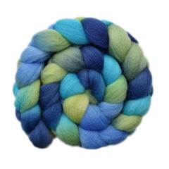Hand painted South American wool roving for hand spinning and felting