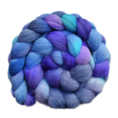 Hand painted Lleyn wool roving for hand spinning and felting