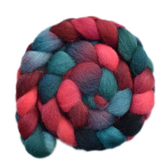 Hand painted Galway wool roving for hand spinning and felting