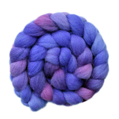 Hand painted Lleyn wool roving for hand spinning and felting