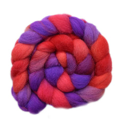 Hand painted Galway wool roving for hand spinning and felting