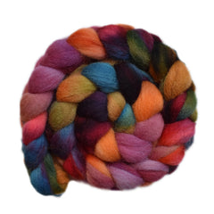 Hand  painted Galway wool roving for hand spinning and felting
