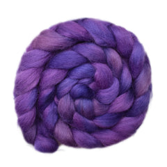 Hand painted Norwegian Lustre wool roving for hand spinning and felting