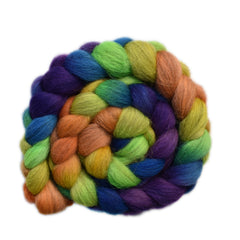 Hand painted Faroe Island wool roving for hand spinning and felting