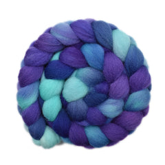 Hand painted Galway wool roving for hand spinning and felting