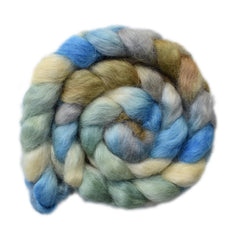 Hand painted Wensleydale wool roving for hand spinning and felting