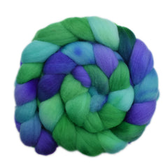 Hand painted South American wool roving for hand spinning and felting