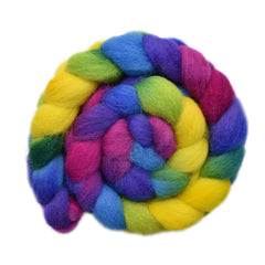 Hand painted Galway wool roving for hand spinning and felting