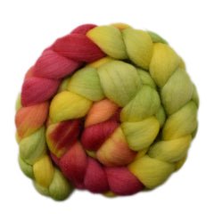 Hand painted Corriedale wool roving for spinning and felting