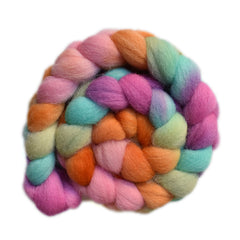 Hand painted Lleyn wool roving for hand painting and felting