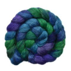 Hand painted Masham wool roving for hand spinning and felting