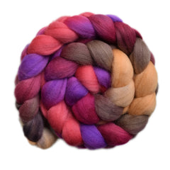 Hand painted Punta Arenas wool roving for hand spinning and felting