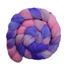 Hand painted South American wool roving for hand spinning and felting