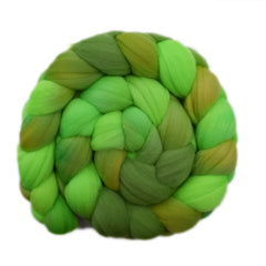 Hand painted Rambouillet wool roving for hand spinning and felting
