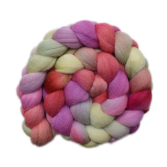 Hand painted South American wool roving for hand spinning and felting